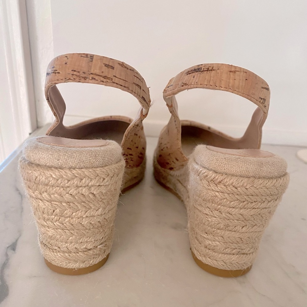 NWOT Cole Haan Cloudfeel Espadrille Wedge Slingback Cork-Natural Linen - Picture 7 of 13